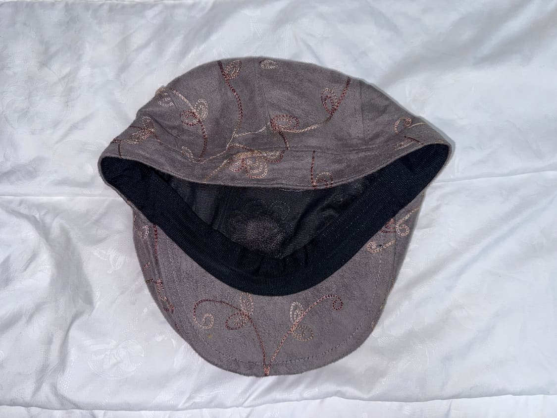 vinatge flower suade hunting cap gray 상품이미지3