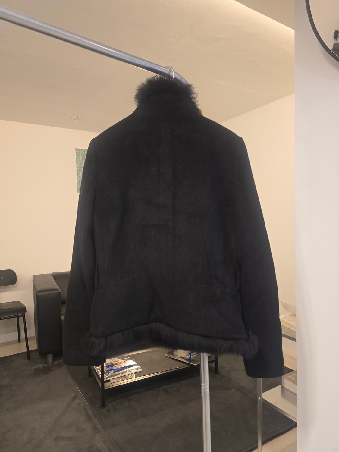 블랙 퍼 트리밍 코트 상품이미지3