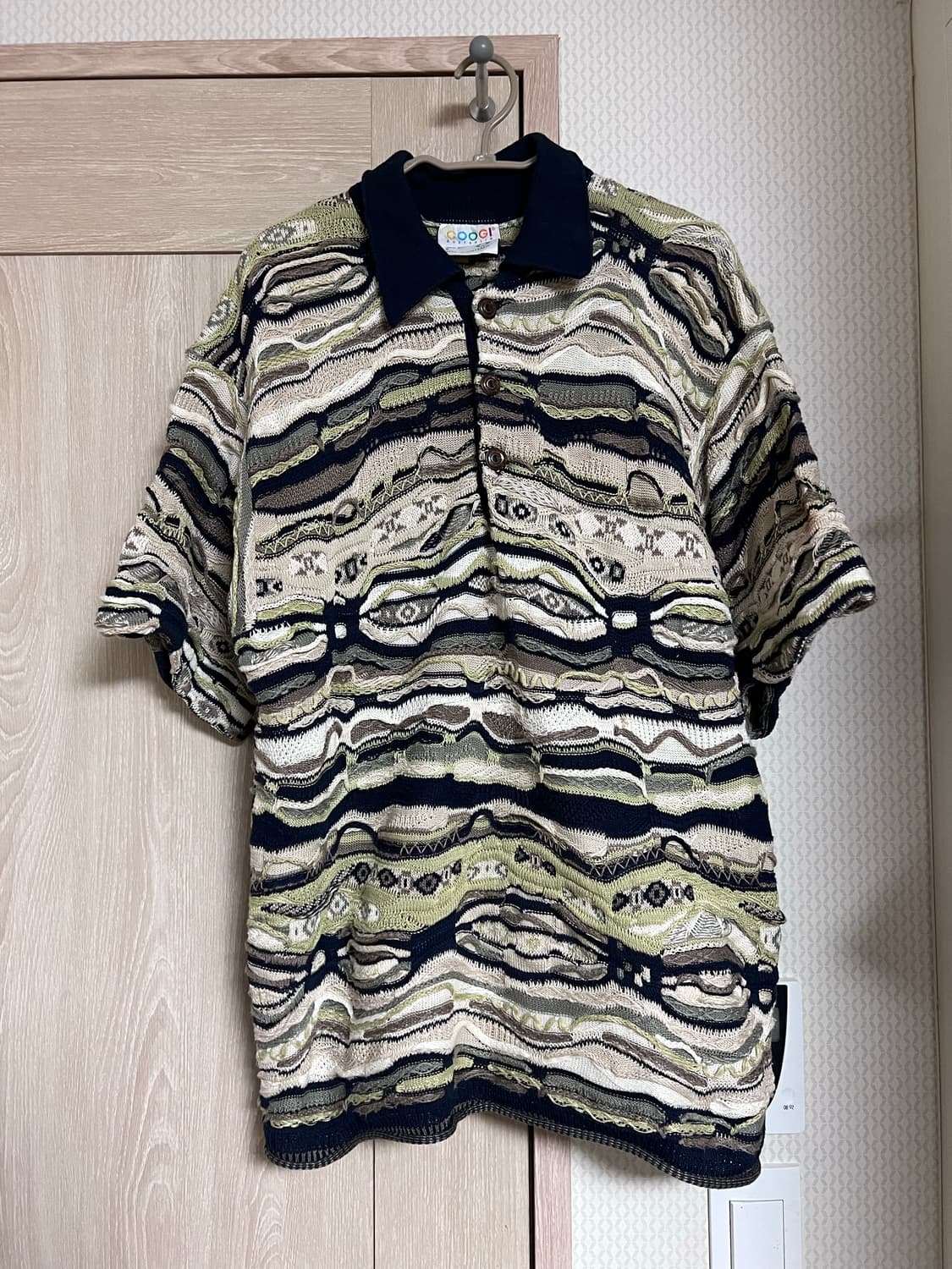 빈티지 쿠지 Coogi 케이블 패턴 반팔 니트 상품이미지1