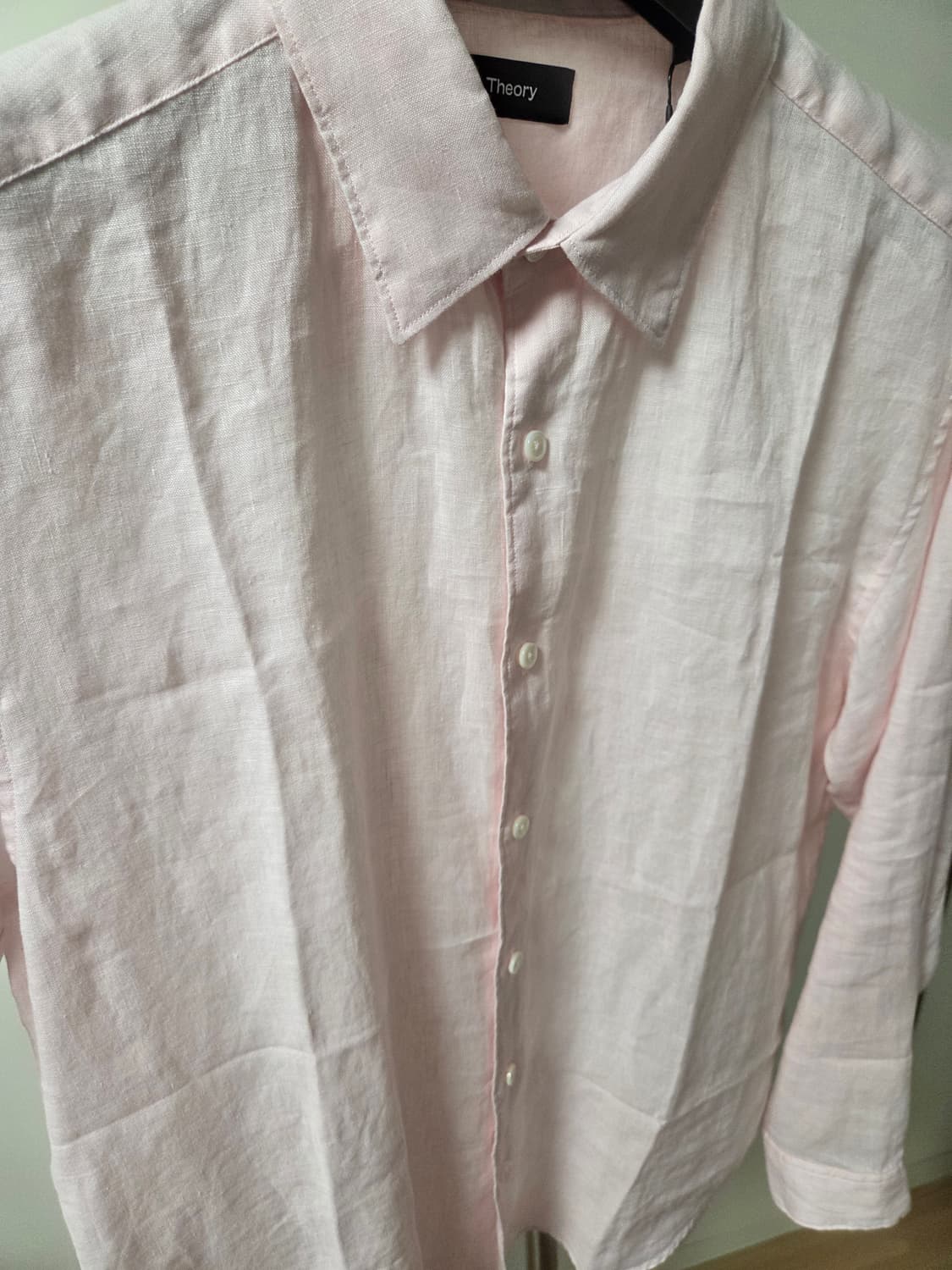 띠어리 Theory 어빙 린넨셔츠 페일 핑크 상품이미지4
