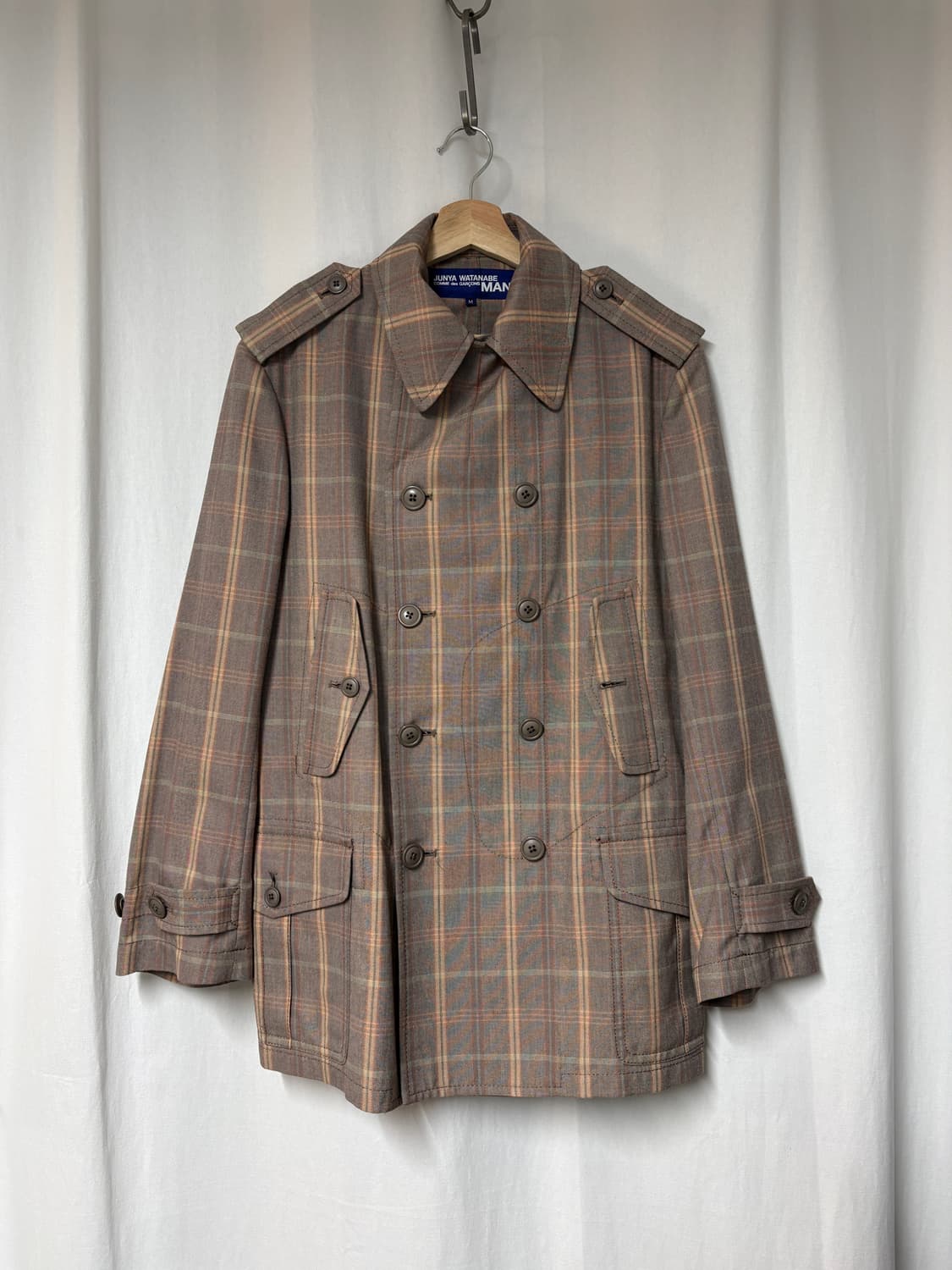 준야 와타나베 맨 03aw 글렌체크 더블자켓 상품이미지1