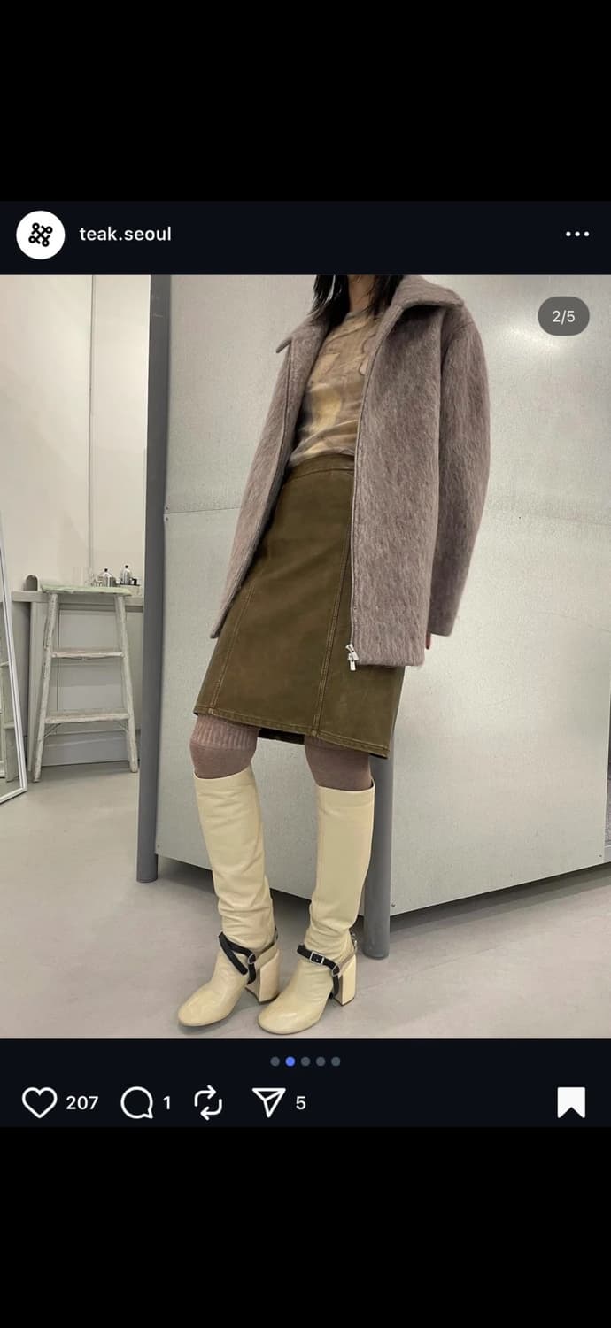 TEAK WOOL BOUCLE 울 부클 집업 코트 라이트 베이지 상품이미지3