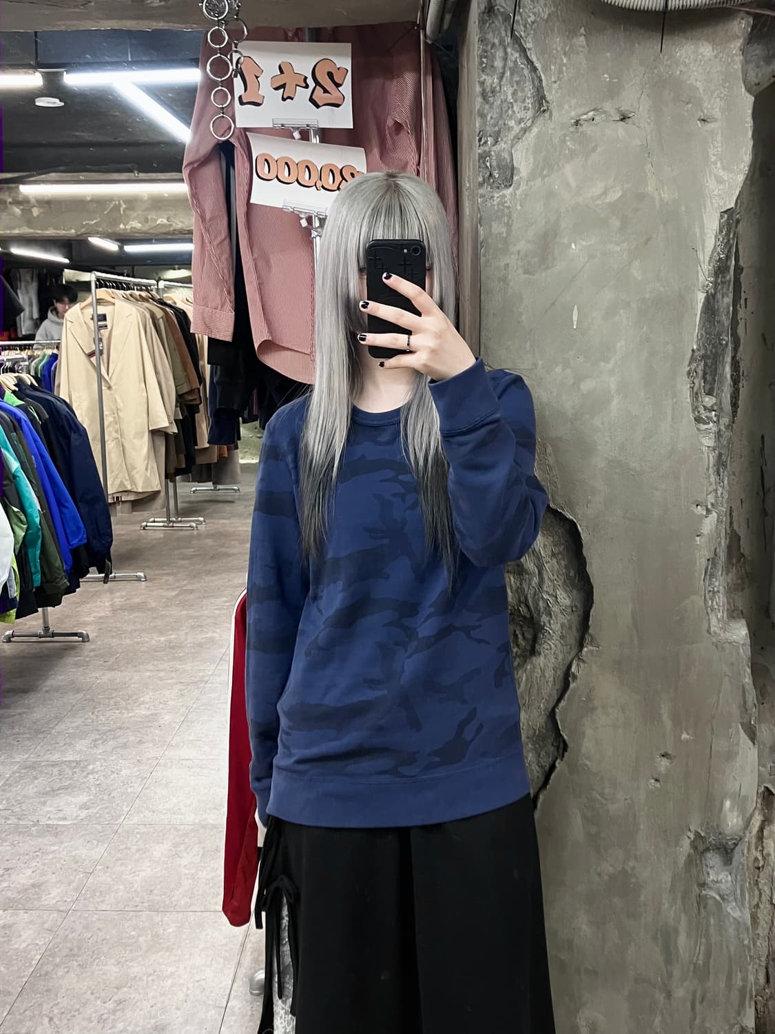 아베크롬비 카모 패턴 맨투맨 네이비 S  #csz3302 상품이미지2