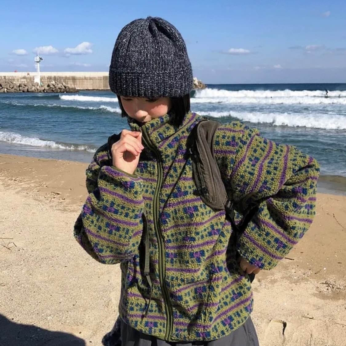 새상품 슬로 울리 헤리티지 덤블 후리스 상품이미지2