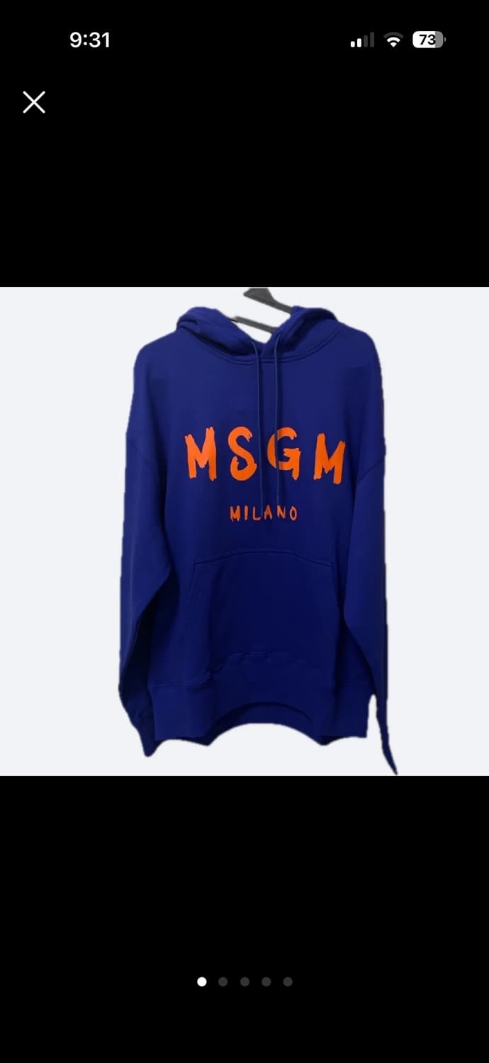 (새상품) MSGM 브러쉬 로고 후드티  상품이미지1