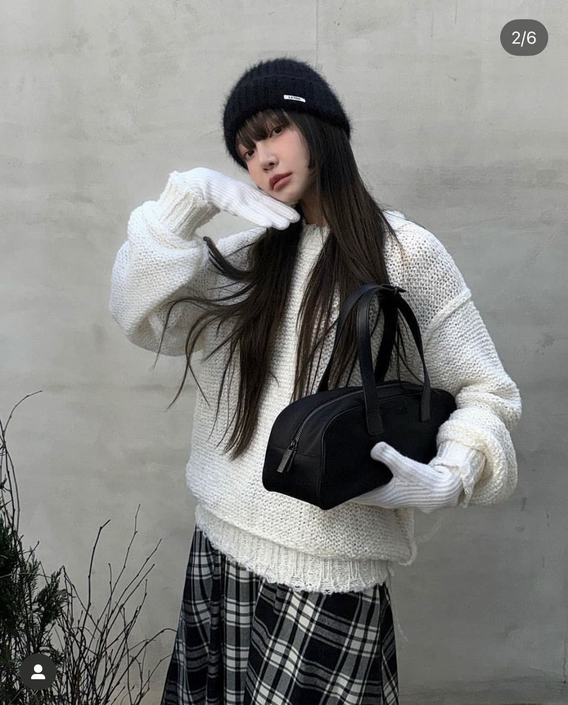 르바 리버스 트위드 라운드 니트 (새상품) 상품이미지7