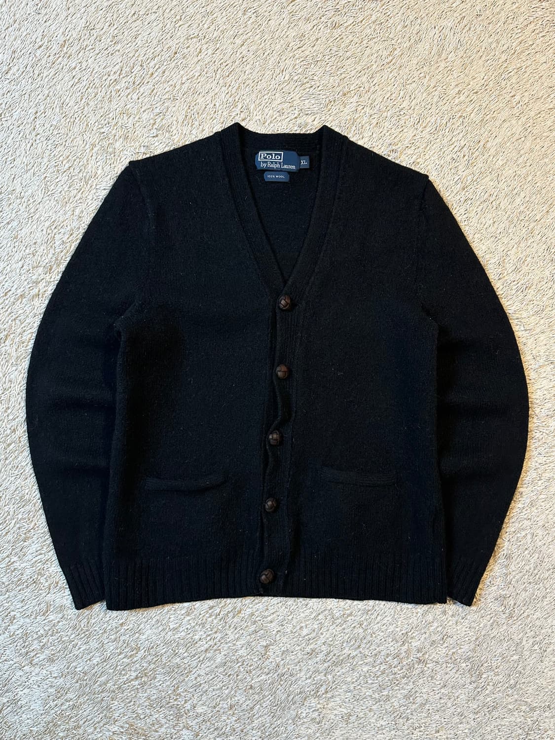 폴로 랄프로렌 브이넥 울 가디건 블랙 상품이미지1