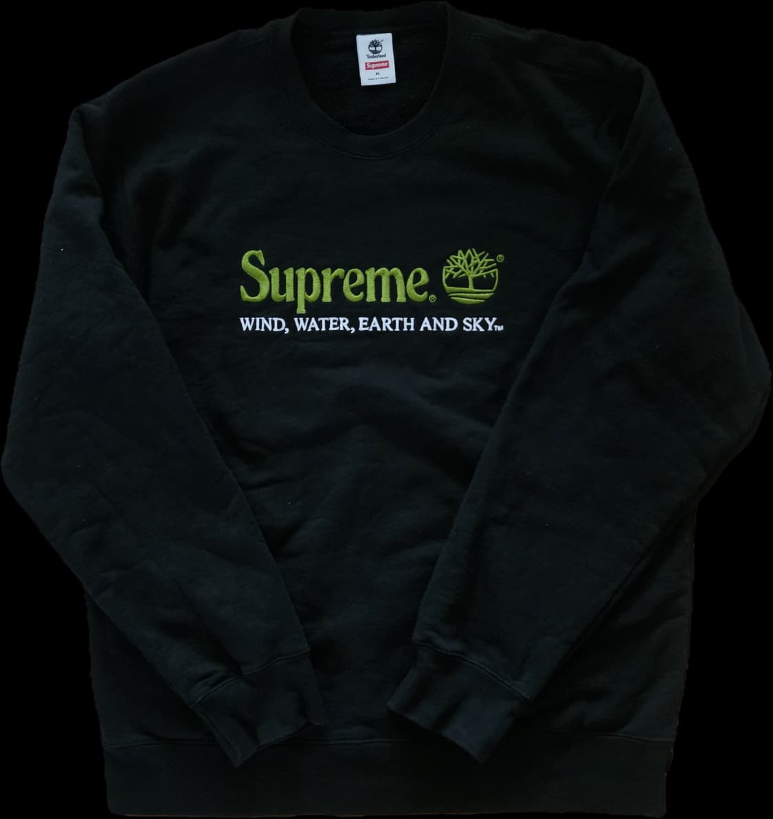 [XL] 슈프림 x 팀버랜드 크루넥 블랙 맨투맨 상품이미지1