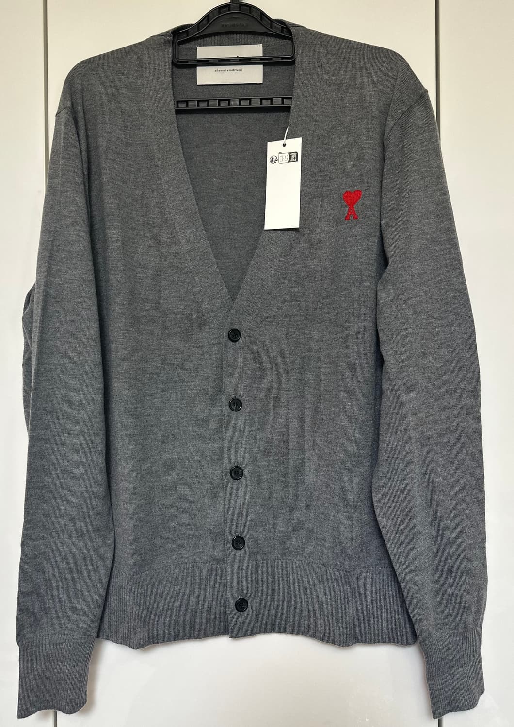 아미 그레이 하트 울가디건 남여공용 상품이미지2