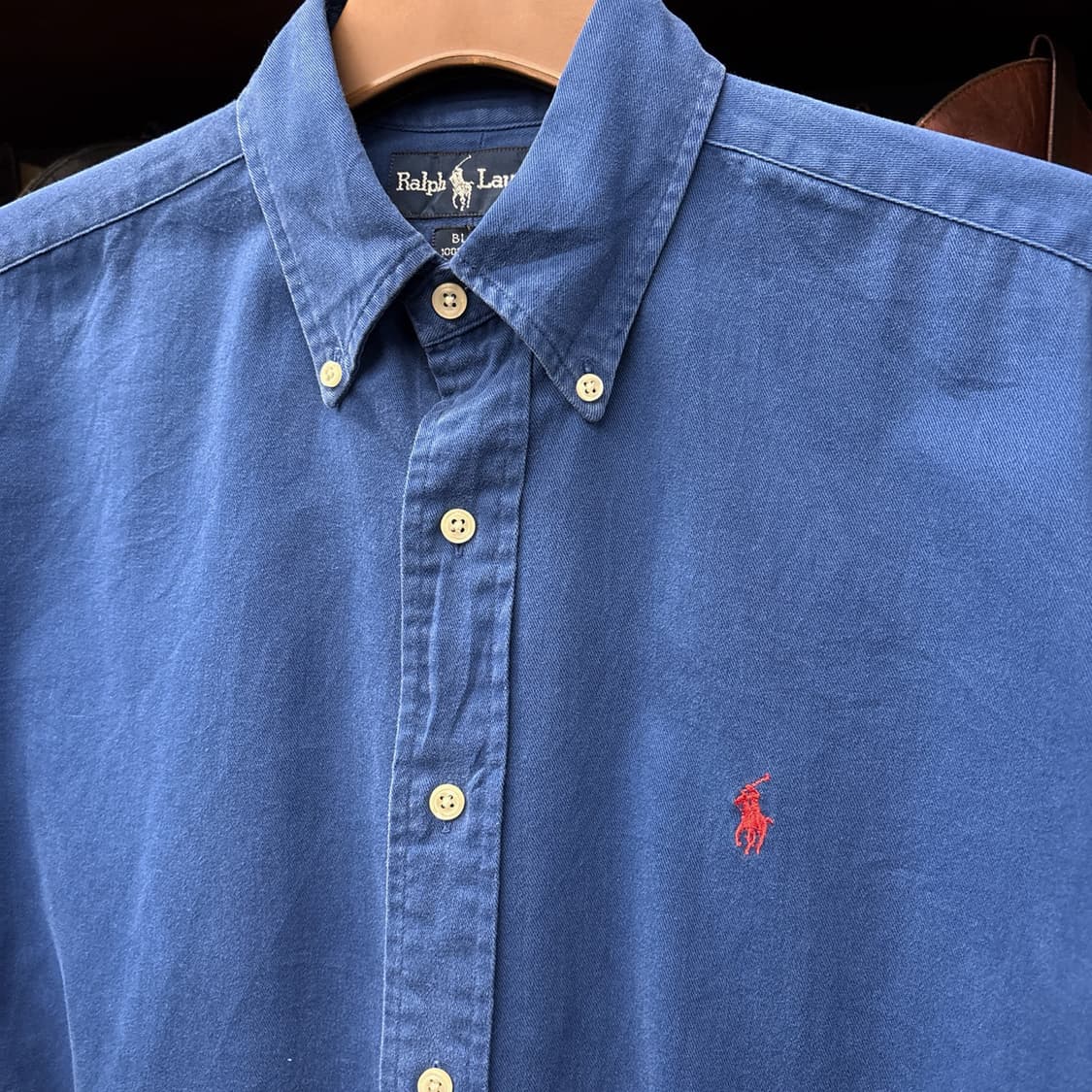 90s 폴로 랄프로렌 블레이핏 워싱블루 버튼다운 셔츠 N1096 상품이미지6