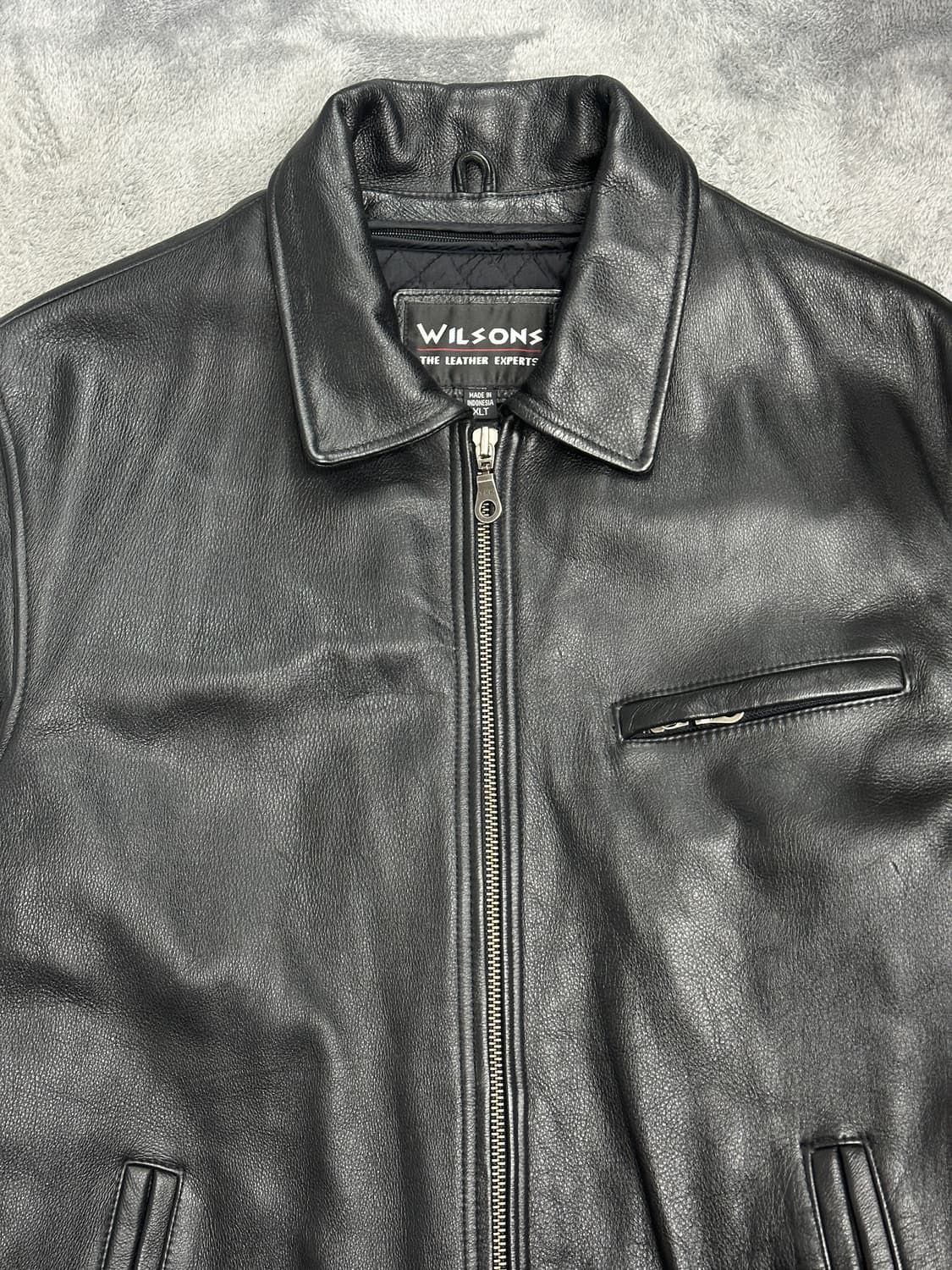 90s Wilsons Leather 싱글 라이더 자켓 XL 상품이미지4