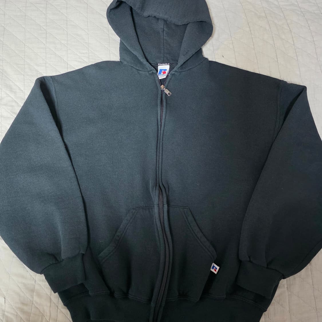 [L] 90s 빈티지 러셀 애슬레틱 후드집업 블랙 ver. 올롸잇 컨디션 상품이미지1