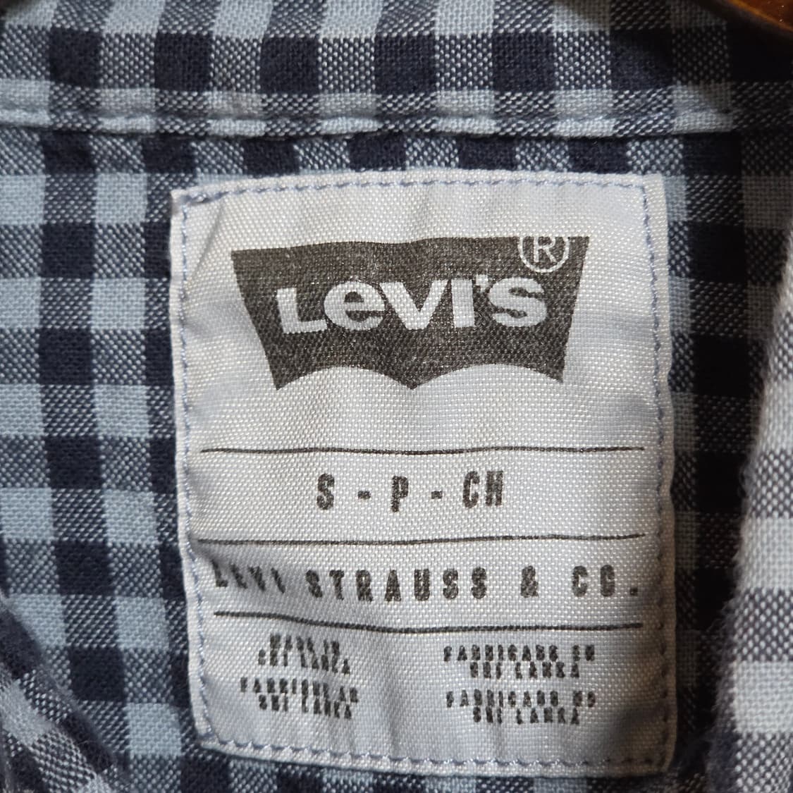 리바이스 깅엄 체크 블루 셔츠 상품이미지7