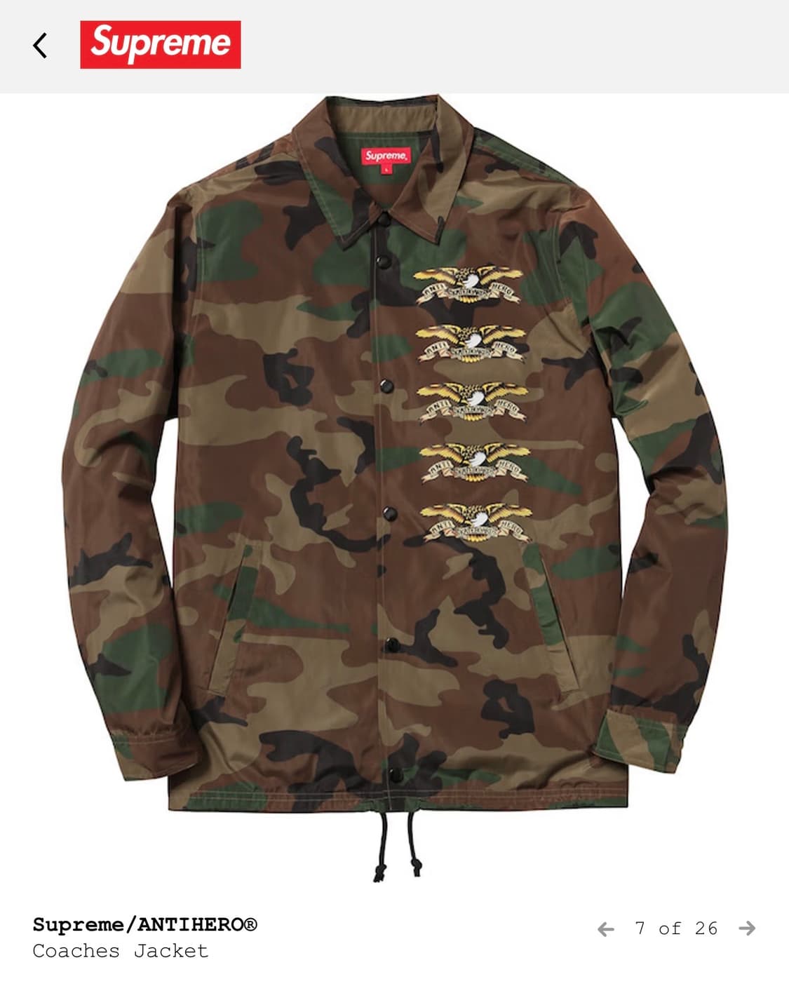 슈프림 안티히어로 코치자켓 14ss 상품이미지1