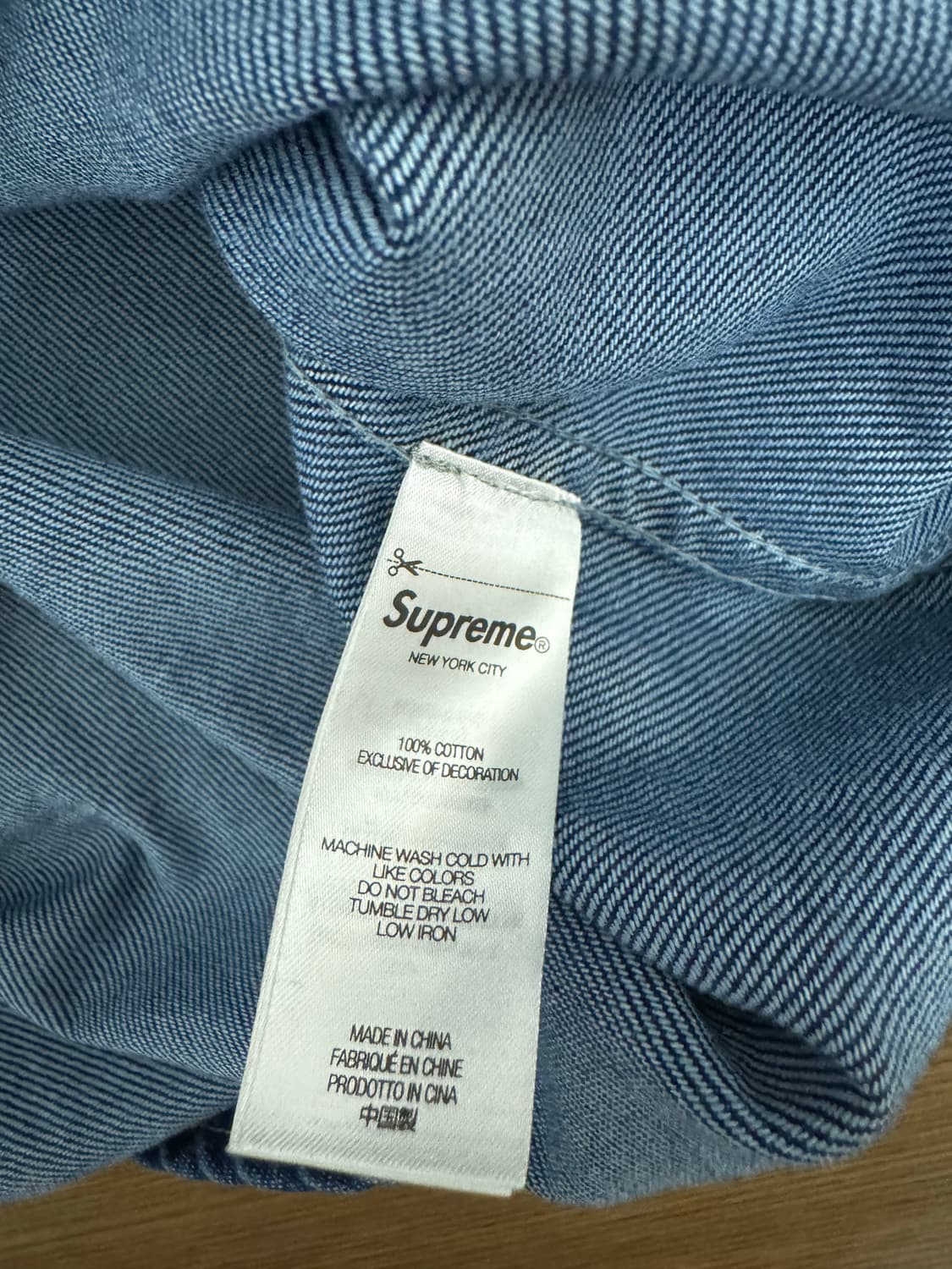 슈프림 스몰로고 데님 셔츠 XL 팝니다 상품이미지3