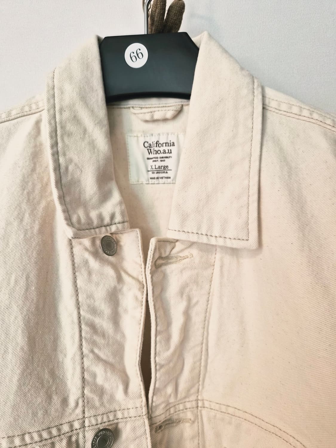 후아유 캘리포니아 코튼 트러커 자켓 (아이보리/XL) 상품이미지2