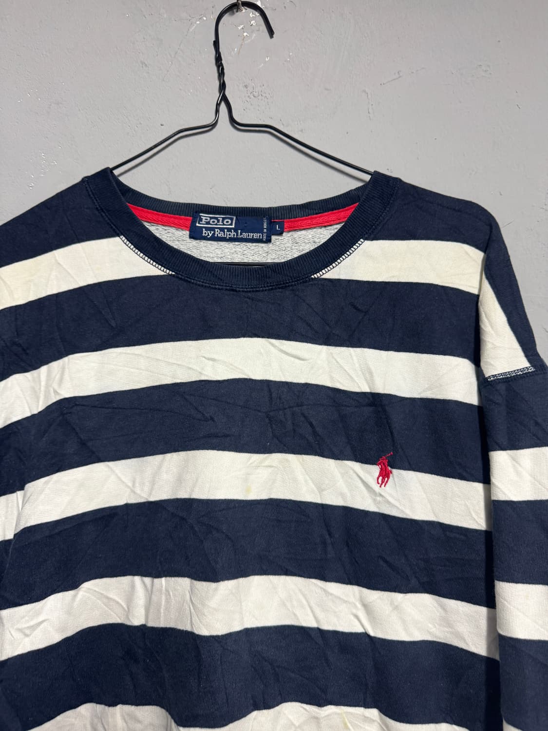폴로 스트라이프 맨투맨 L 상품이미지2