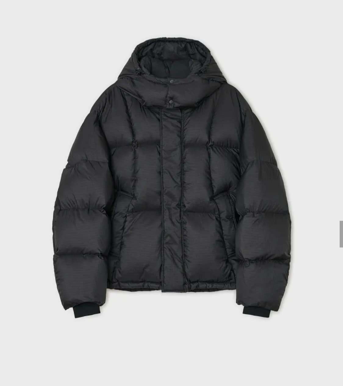 25FW 벨리에 크로스라인 후디스 구스다운 립스탑블랙 상품이미지2