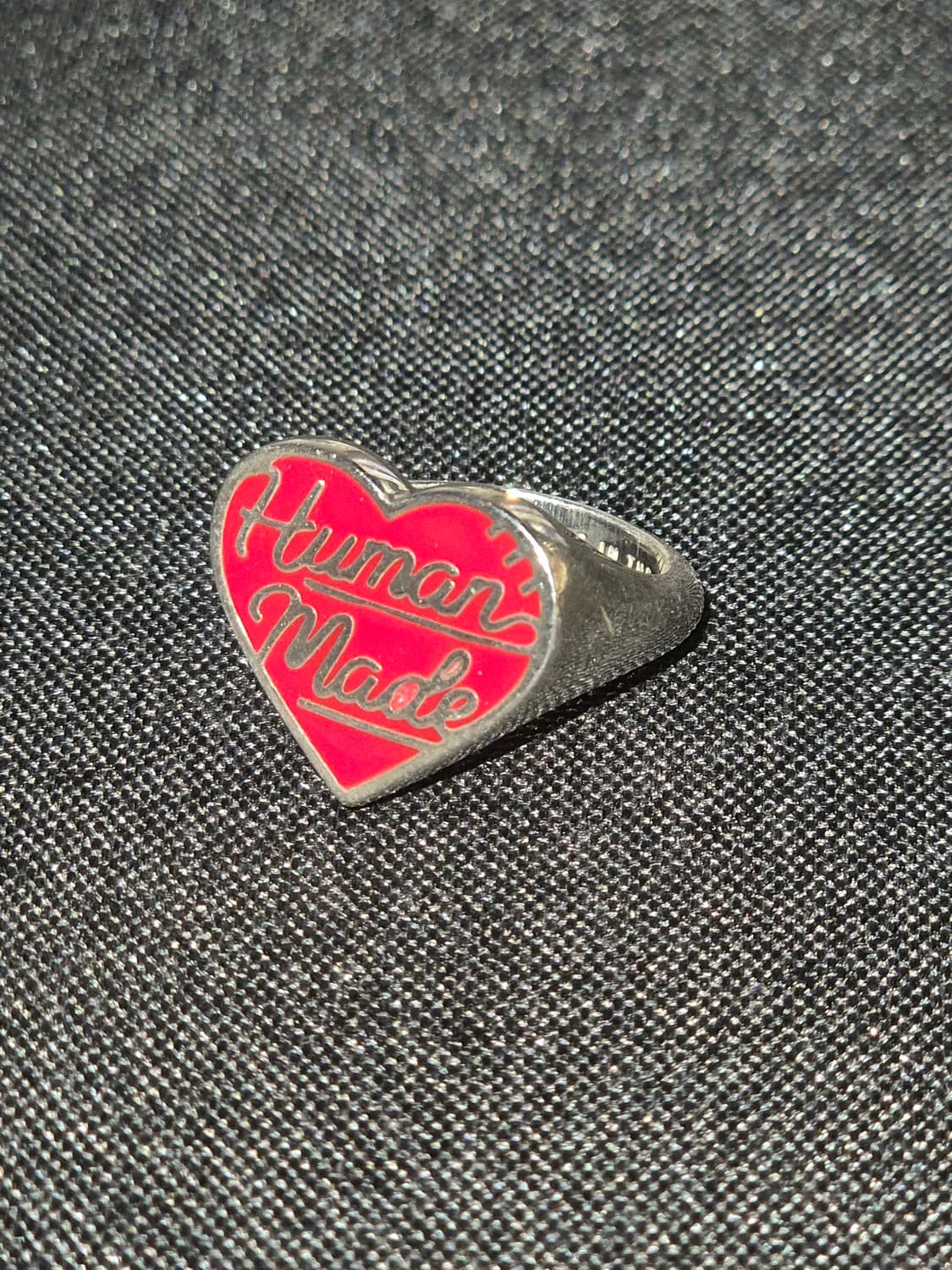 [13호] 휴먼 메이드 하트 실버 링 레드 상품이미지2