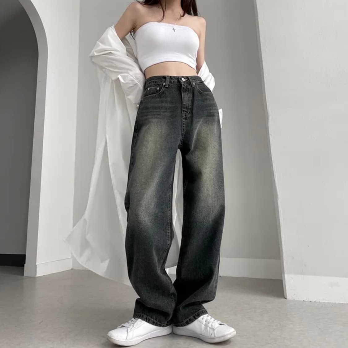 빈티지 워싱 데님팬츠 상품이미지1