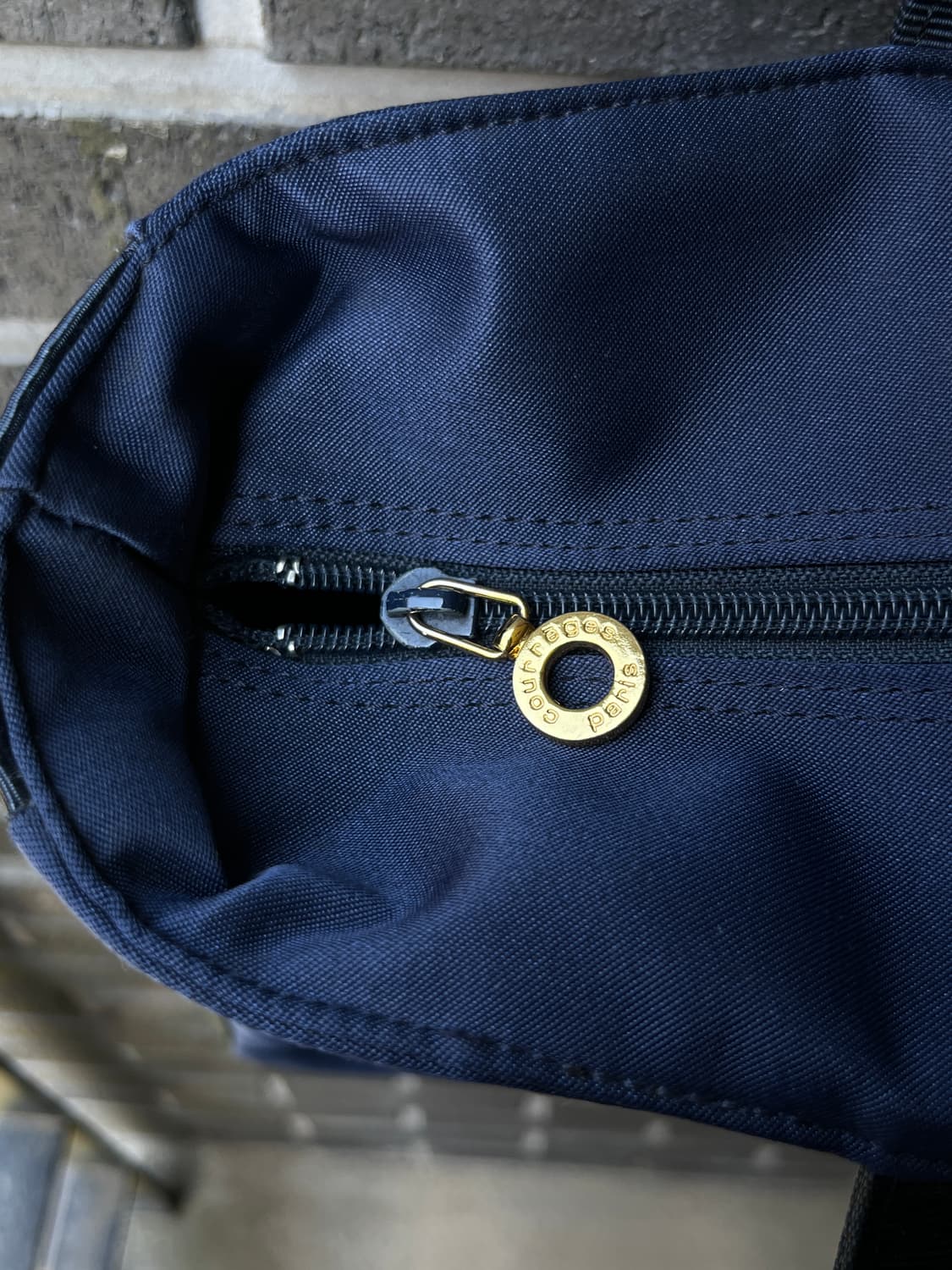 90s Courreges 꾸레쥬 나일론 쇼퍼백 네이비 상품이미지4