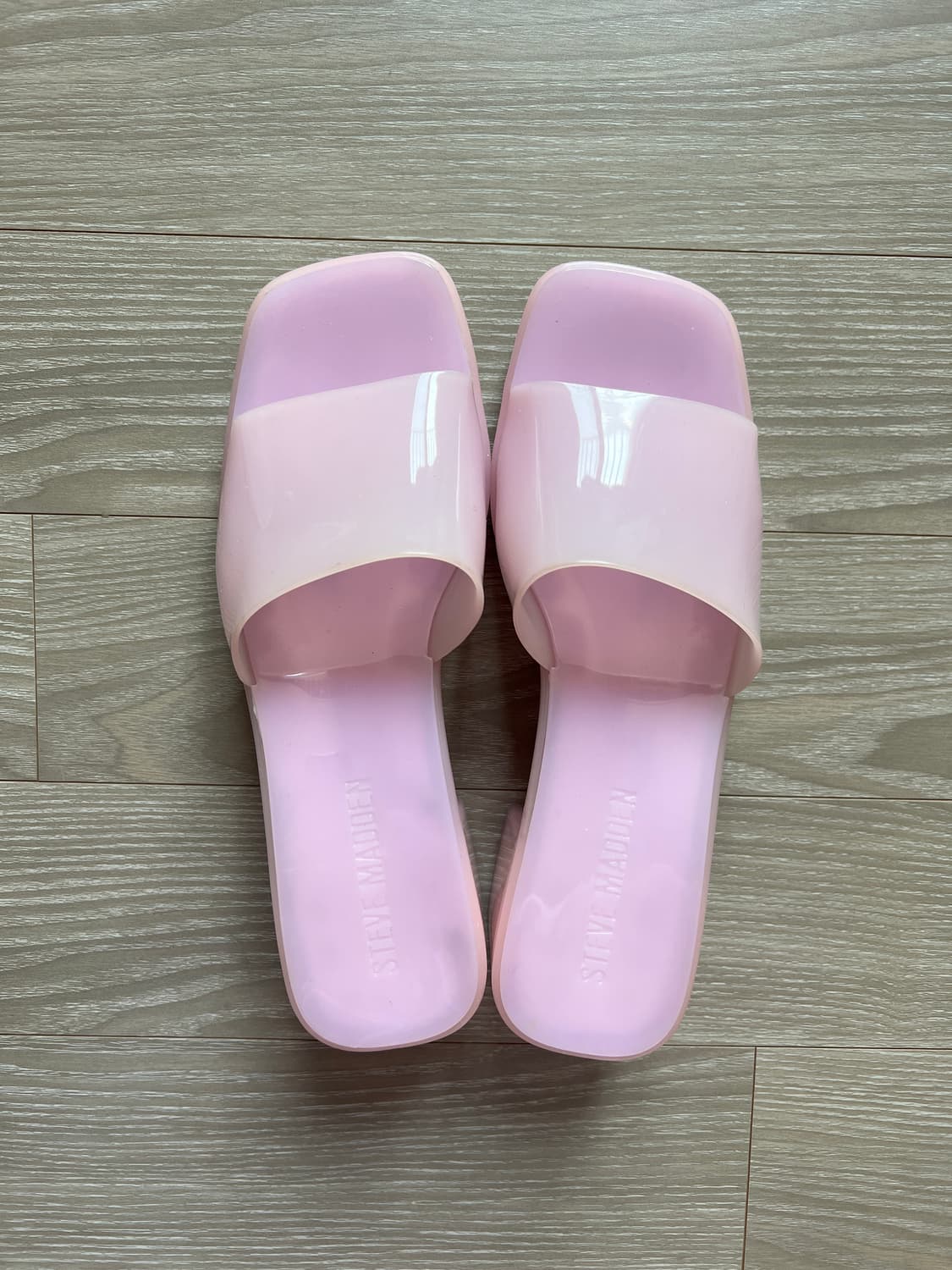 새상품 스티브매든 핑크 라일락 젤리 뮬샌들 슬리퍼 상품이미지1