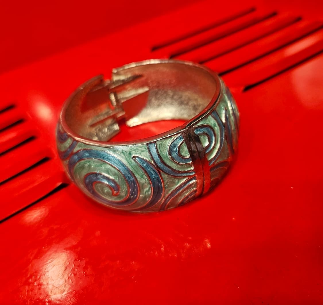 에나멜 클램퍼 볼드 빈티지 뱅글 브레슬릿 Free size 상품이미지5