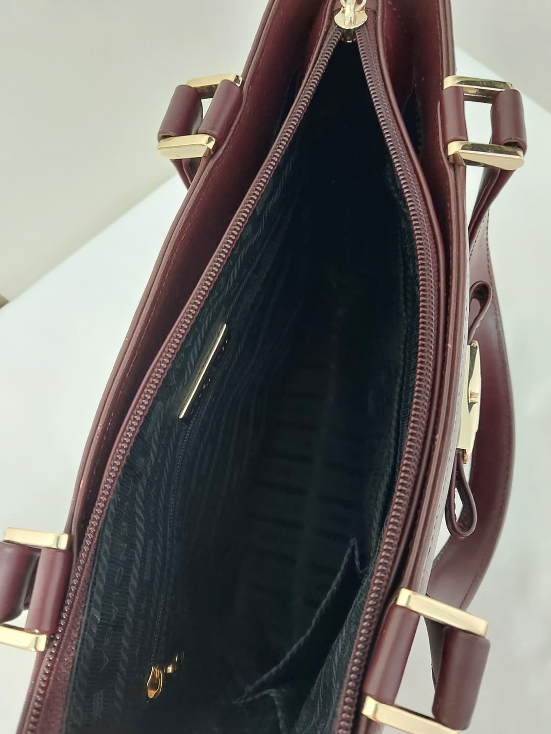 SALE🫶[정품] 발렌시아가 사피아노 버건디 레더 토트백 상품이미지7