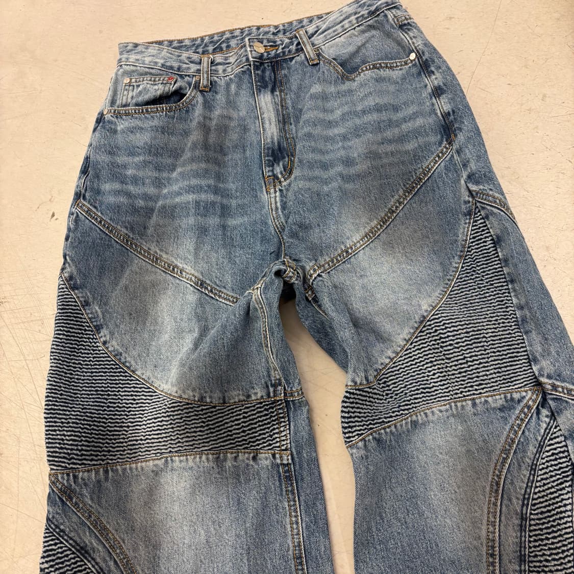 오와이 디테일 워싱 와이드 데님 팬츠 상품이미지2