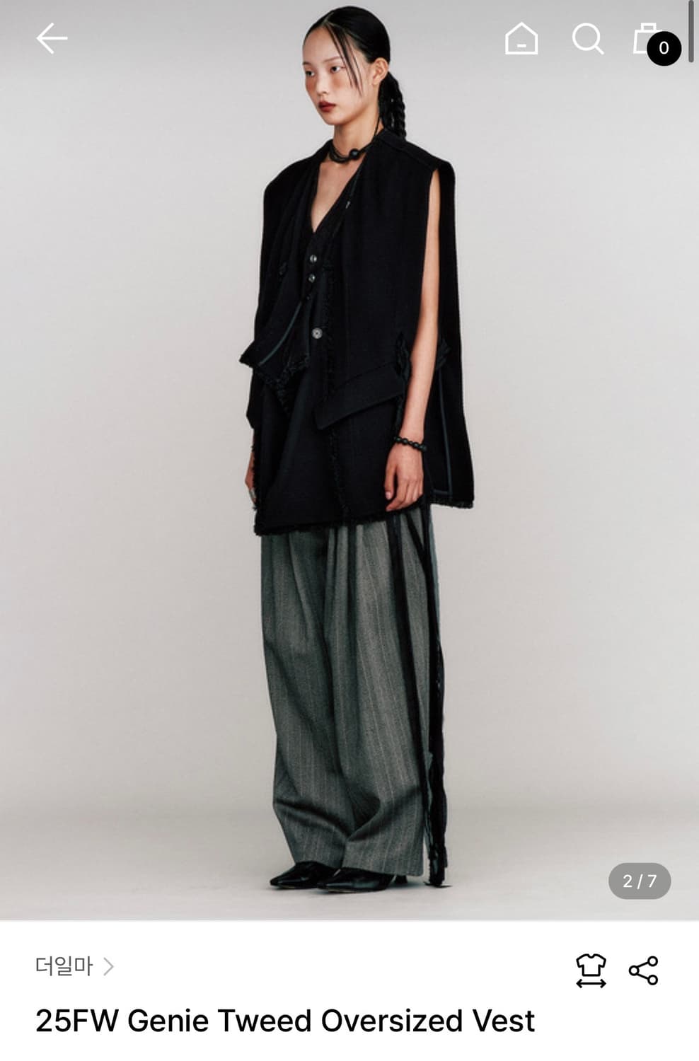 더일마 25FW Genie Tweed Oversized Vest 상품이미지2