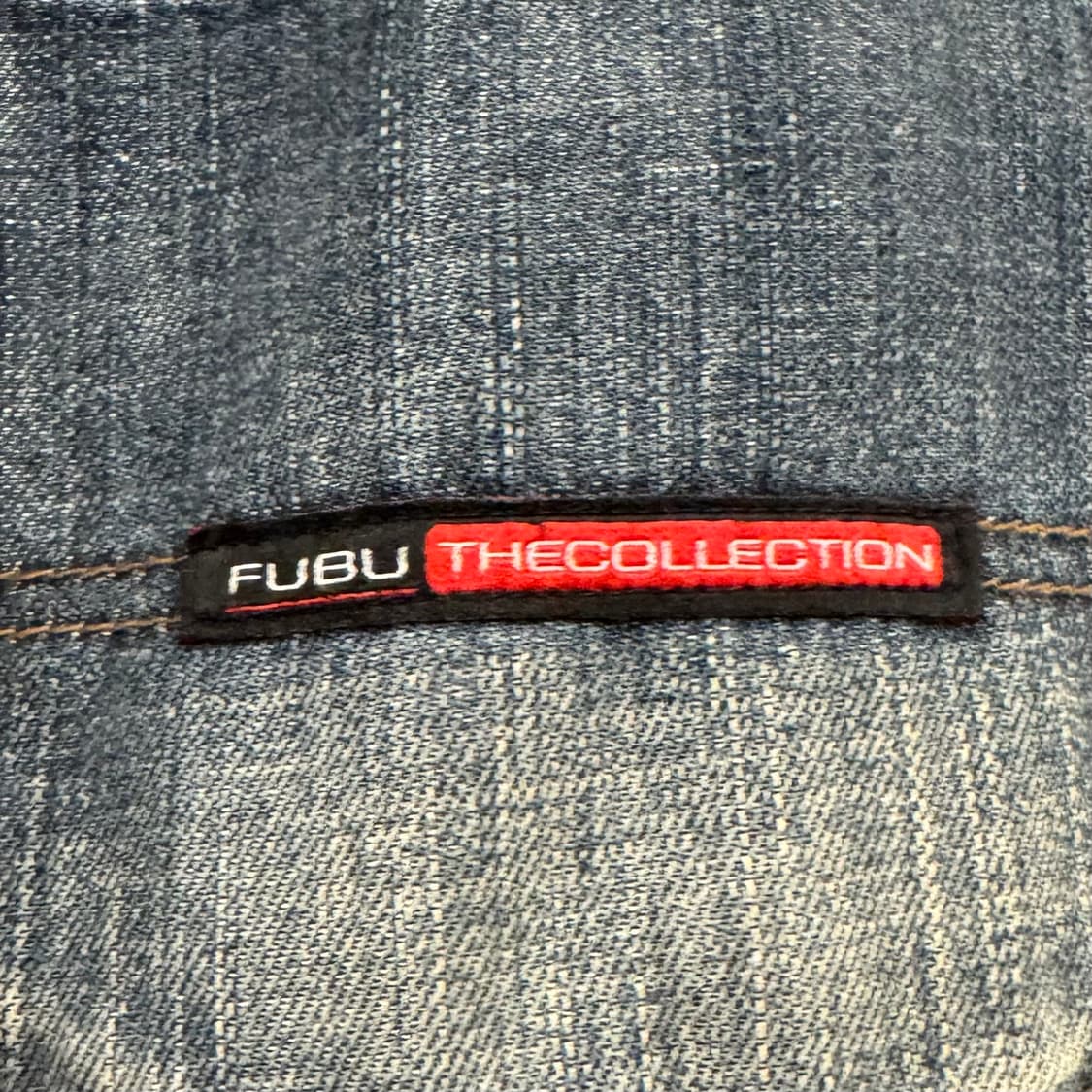 후부 워싱 코듀로이 배색 레터링 데님 팬츠 상품이미지7