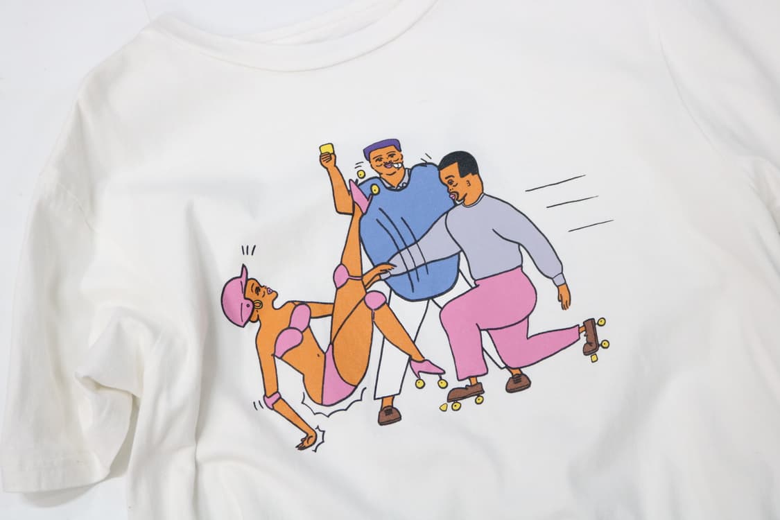 PUNYUS 푸뉴즈 롤러스케이트 그래픽 화이트 반팔 티셔츠 (2) 상품이미지3