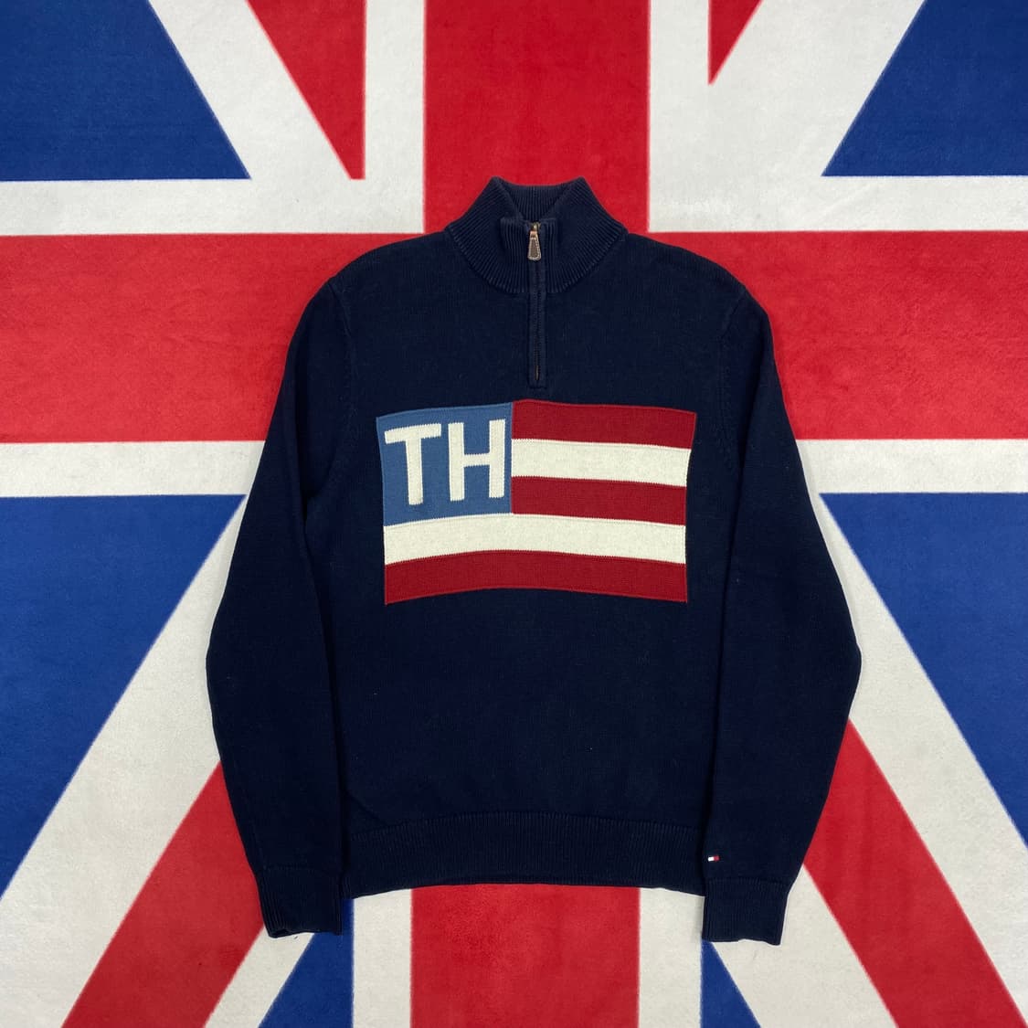 타미 성조기 반집업니트 S 상품이미지1