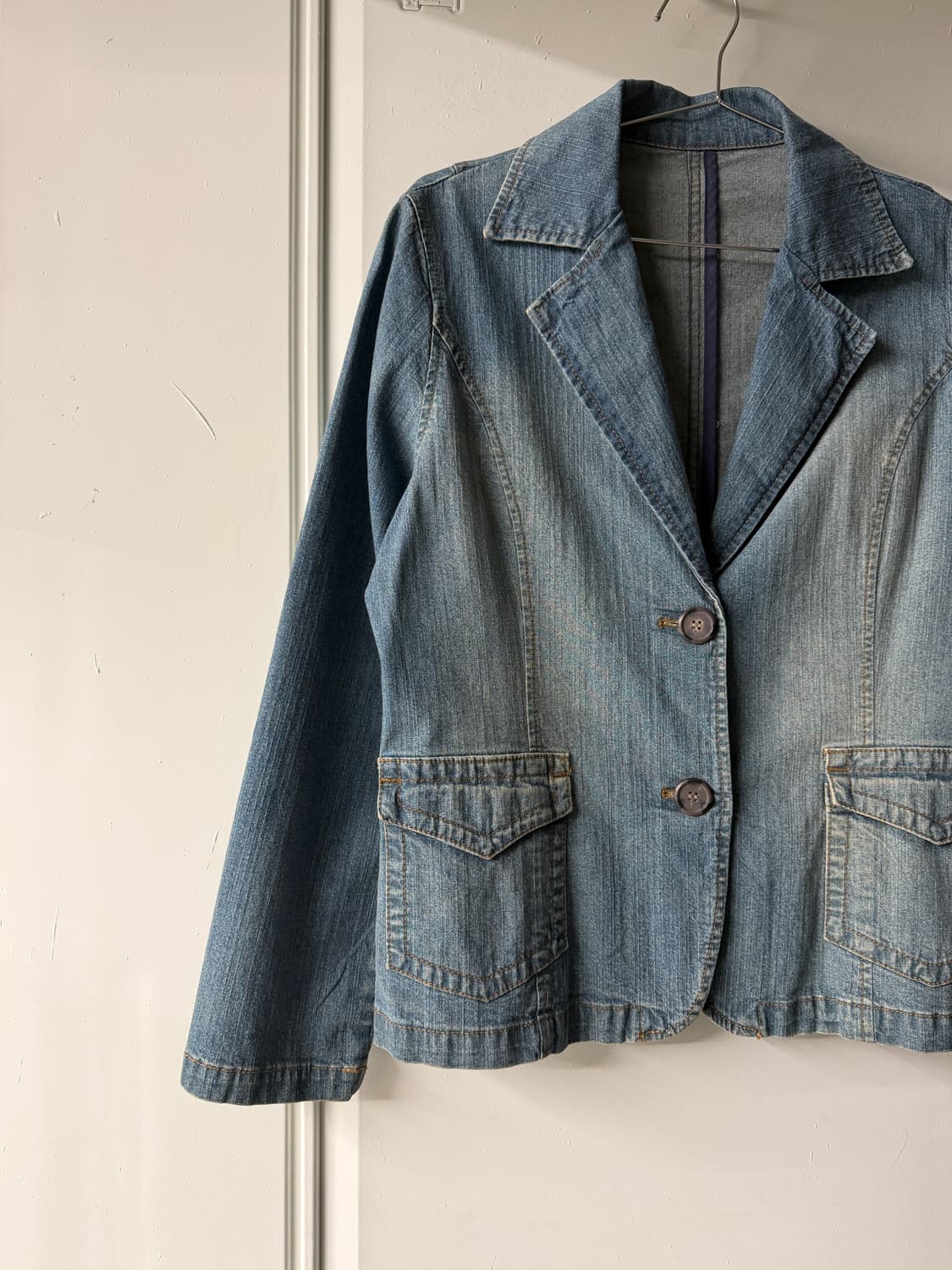 일본빈티지 연청 데님 블레이저 자켓 상품이미지6