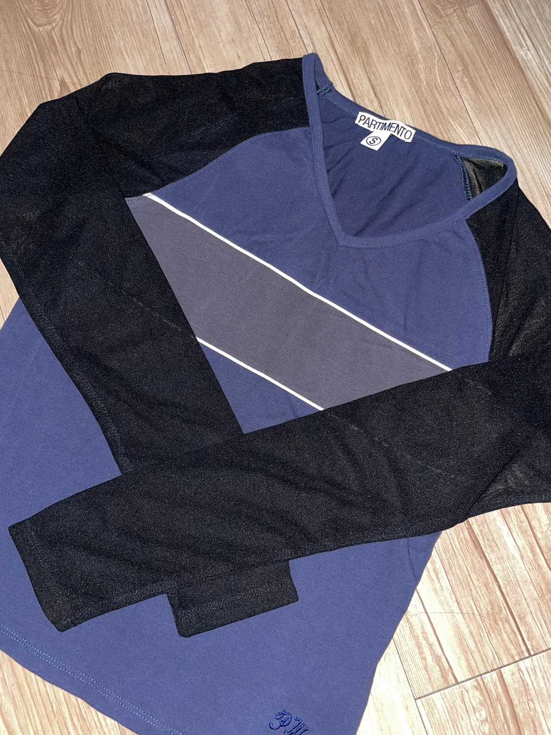 파르티멘토우먼 브이넥 멀티 콤비 롱슬리브 상품이미지2