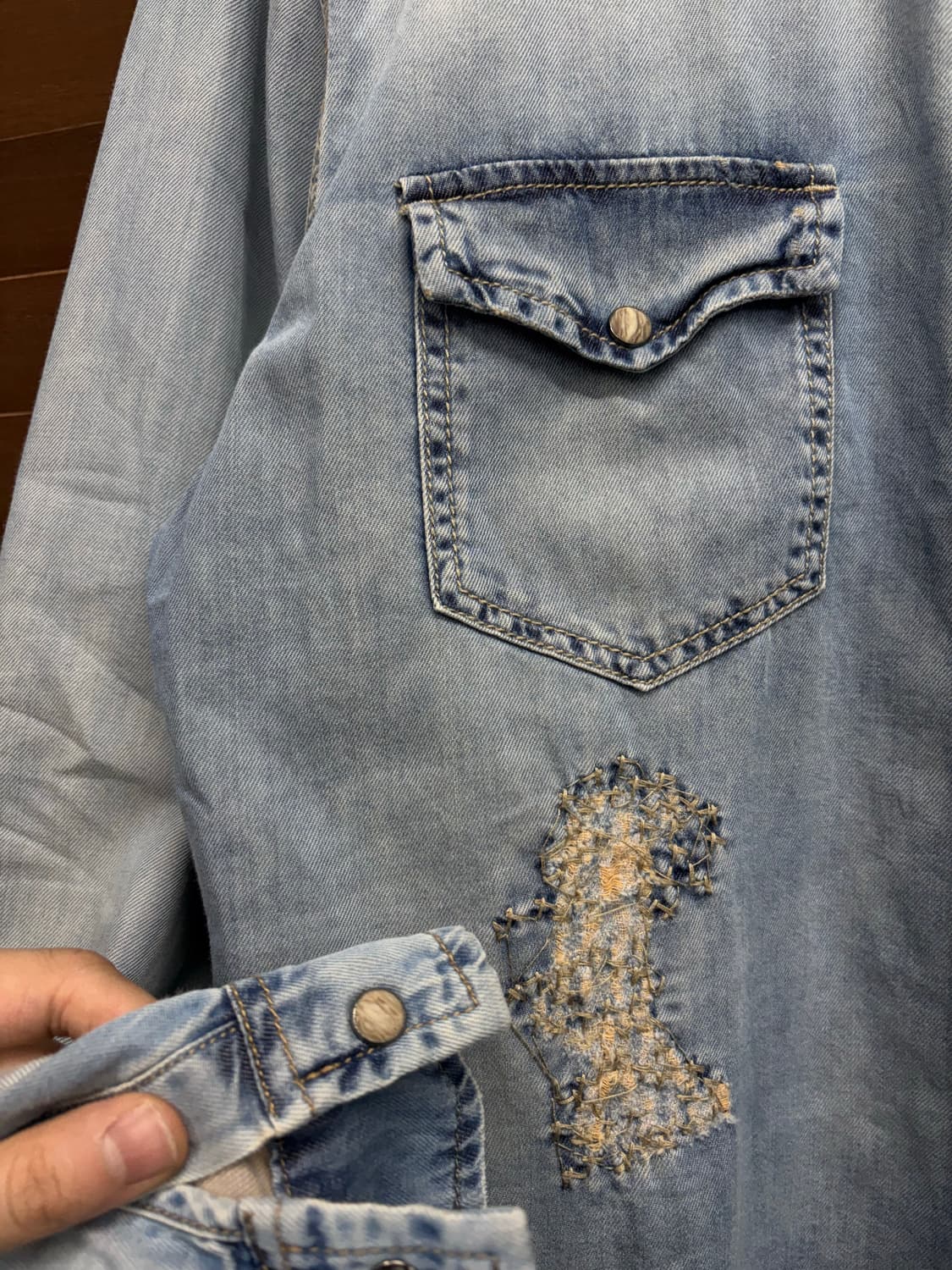 자라 웨스턴 데미지 셔츠 상품이미지5