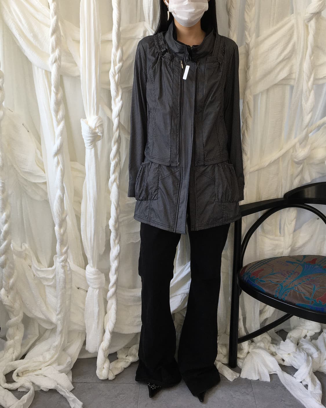 2way stripe pattern vest & jacket 상품이미지6