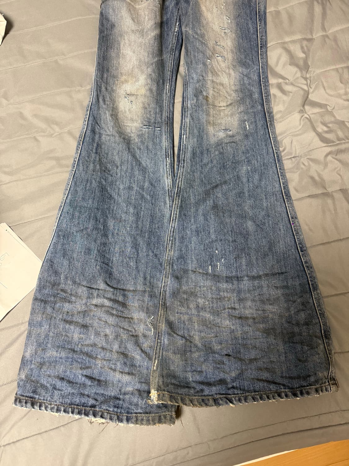 언더마이카 24fw 오일블루 워싱 플레어진 0사이즈 상품이미지6