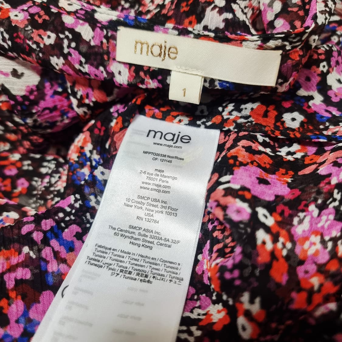 마쥬 maje 실크100 시스루 블라우스 (55/표기1) 상태최상 상품이미지10