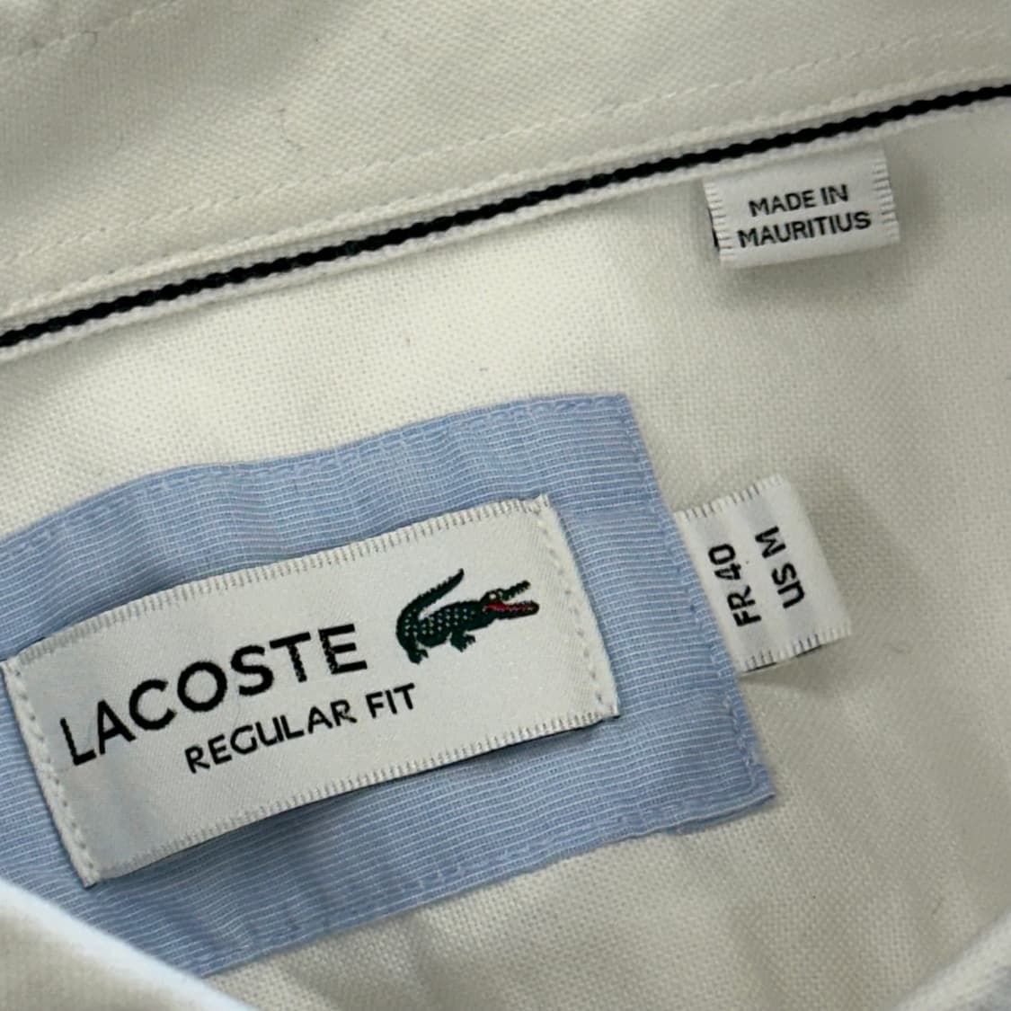 M 라코스테 레귤러핏 화이트 코튼 셔츠 상품이미지4