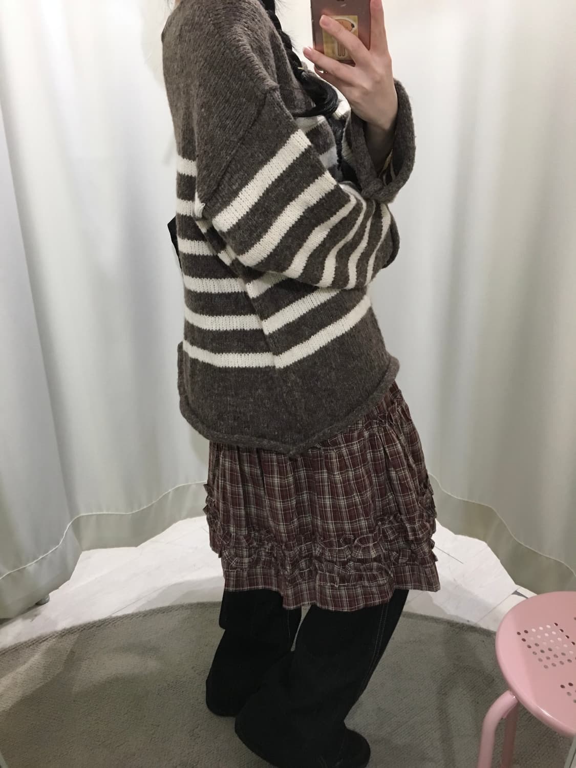 오버핏 스트라이프 니트 상품이미지5