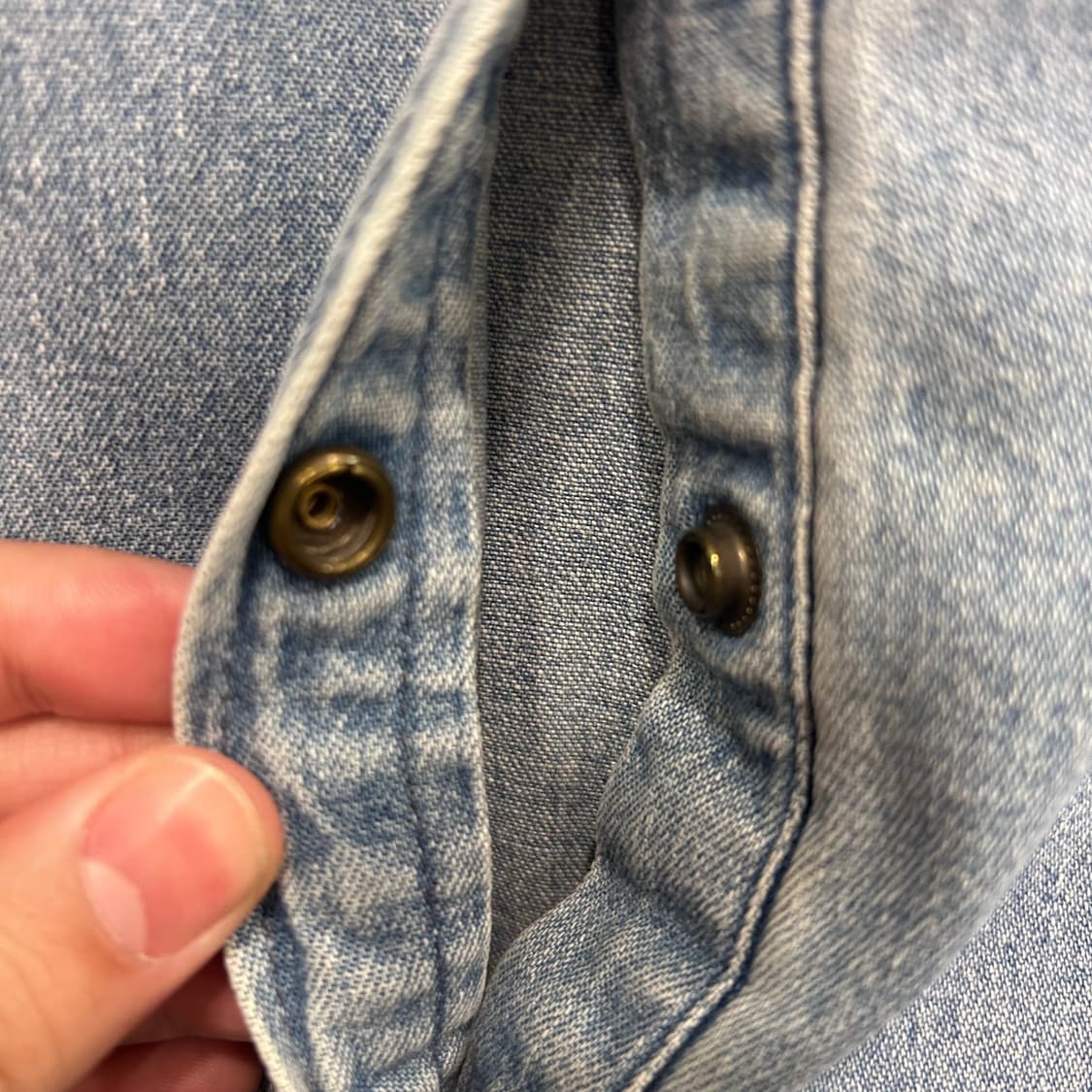 PAUL 오리지날 빈티지 데님 연청 데님 롱셔츠 상품이미지4