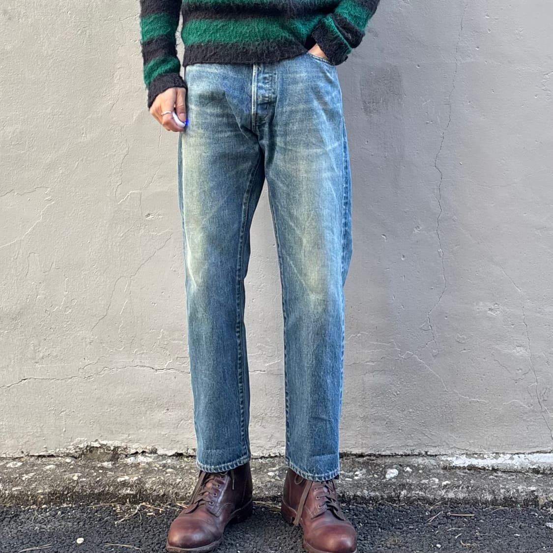 일본 오디너리핏츠 5포켓 앵클 데님 팬츠 셀비지 상품이미지2