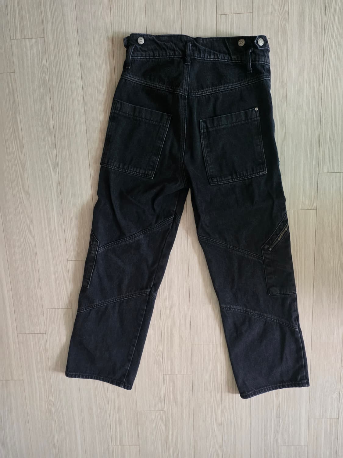 논플루던 블랙 카고 데님 팬츠 L 상품이미지3