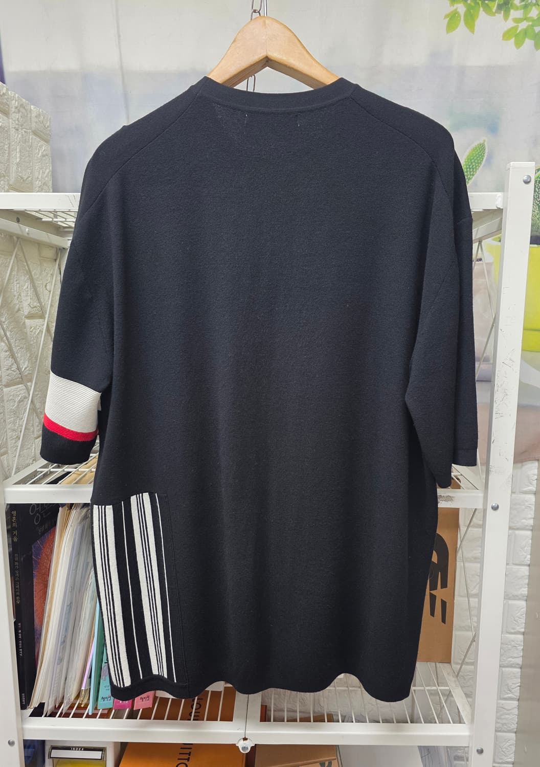 시스템옴므 남성 반팔니트 105 언발란스 스트라이프 니트반팔 MM52 상품이미지4