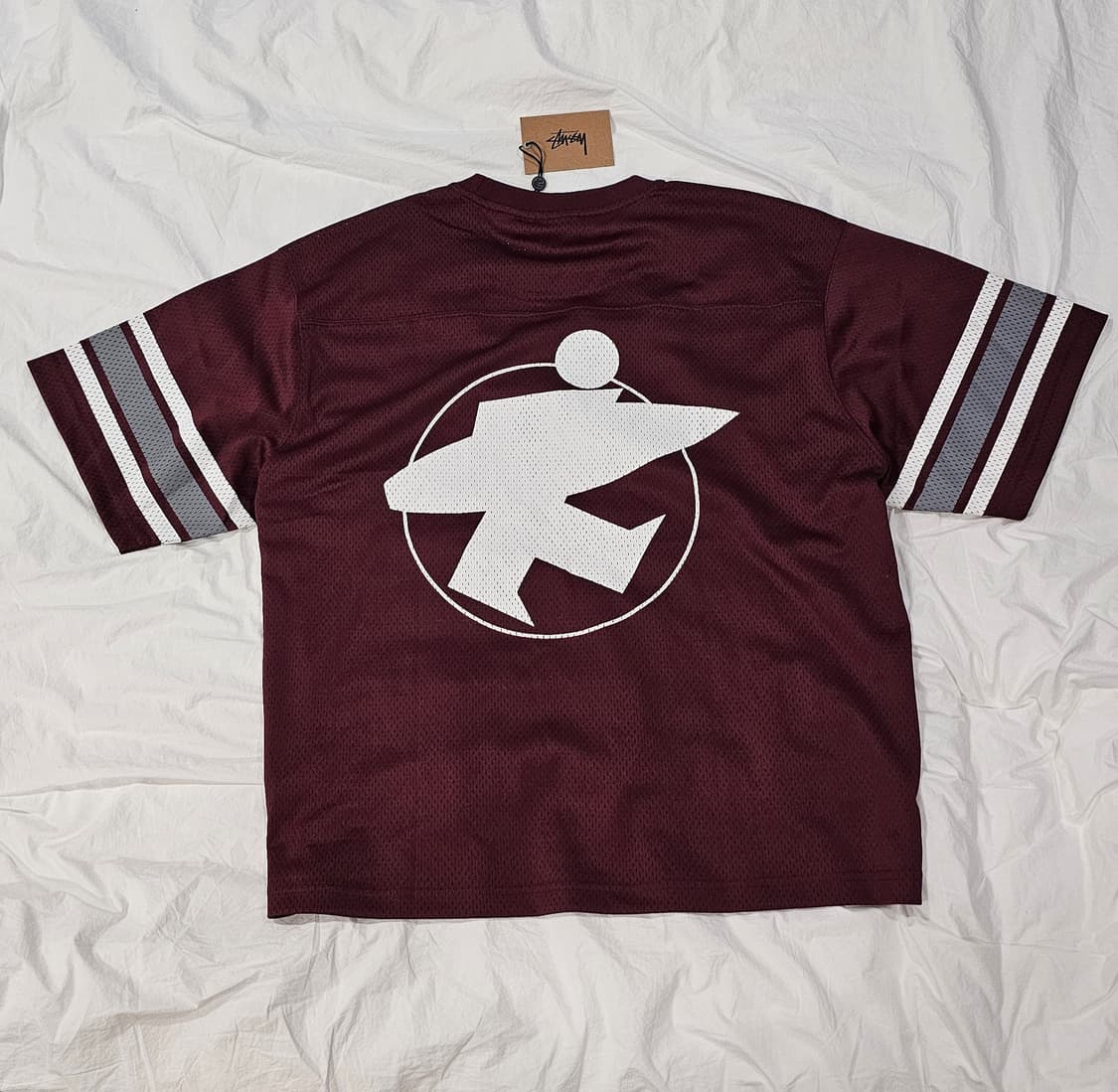 스투시 서프맨 메쉬 풋볼저지 버건디 상품이미지1