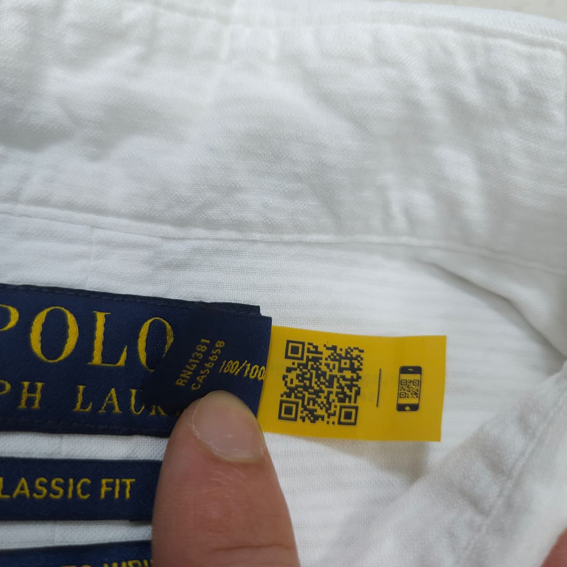 폴로 랄프 로렌 신형 qr 시어서커 화이트 셔츠 L 상품이미지4