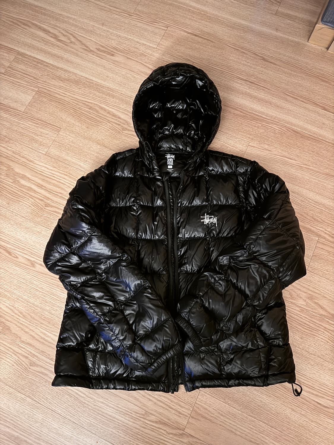 스투시 미드웨이트 후드 퍼퍼 블랙 패딩 S 115783 상품이미지1