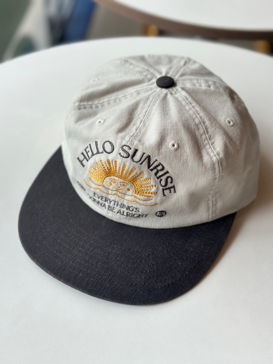 Hello Sunrise 워시드 로고 6패널 캡  상품이미지2