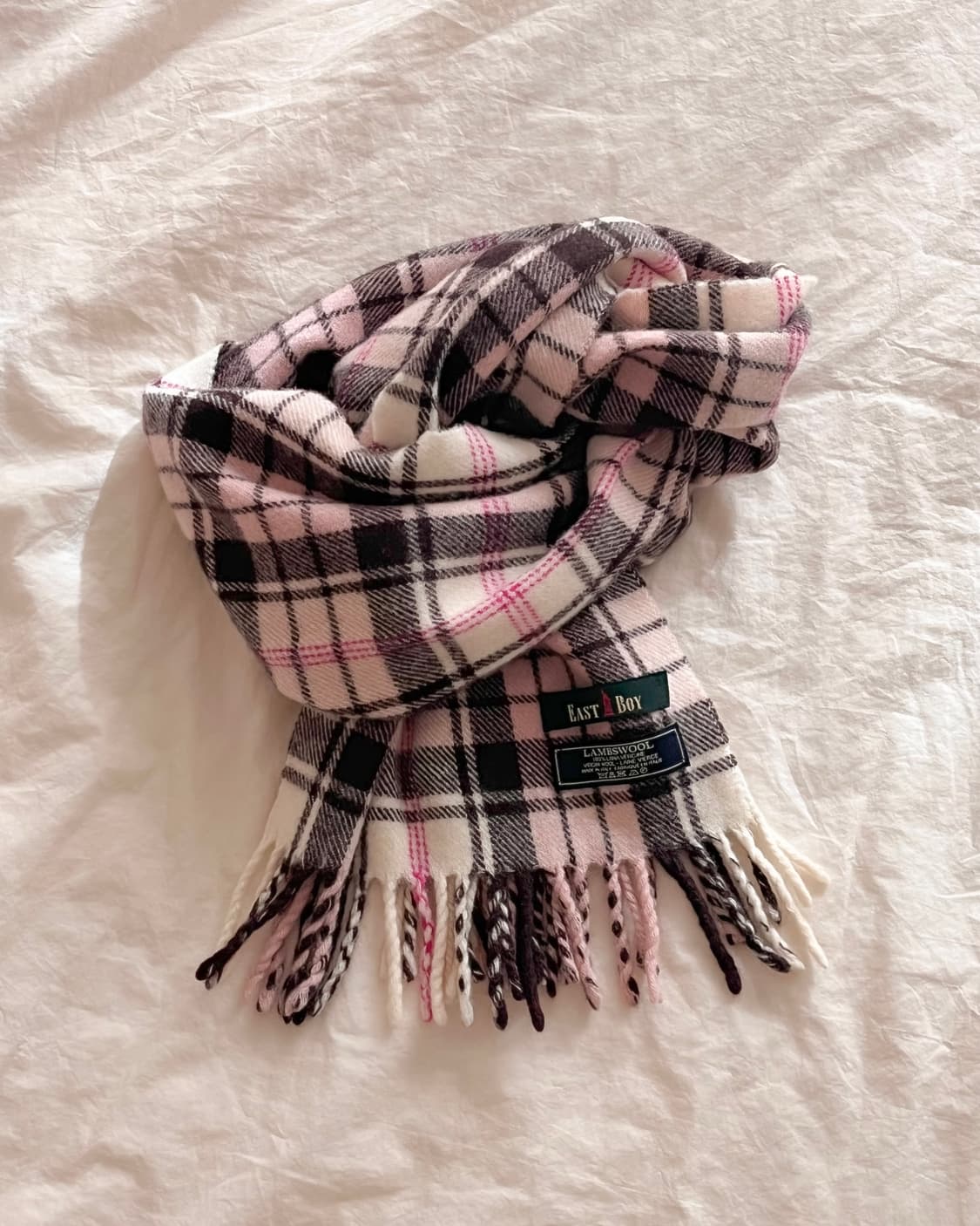 이스트보이 빈티지 핑크 체크 머플러 목도리 상품이미지1